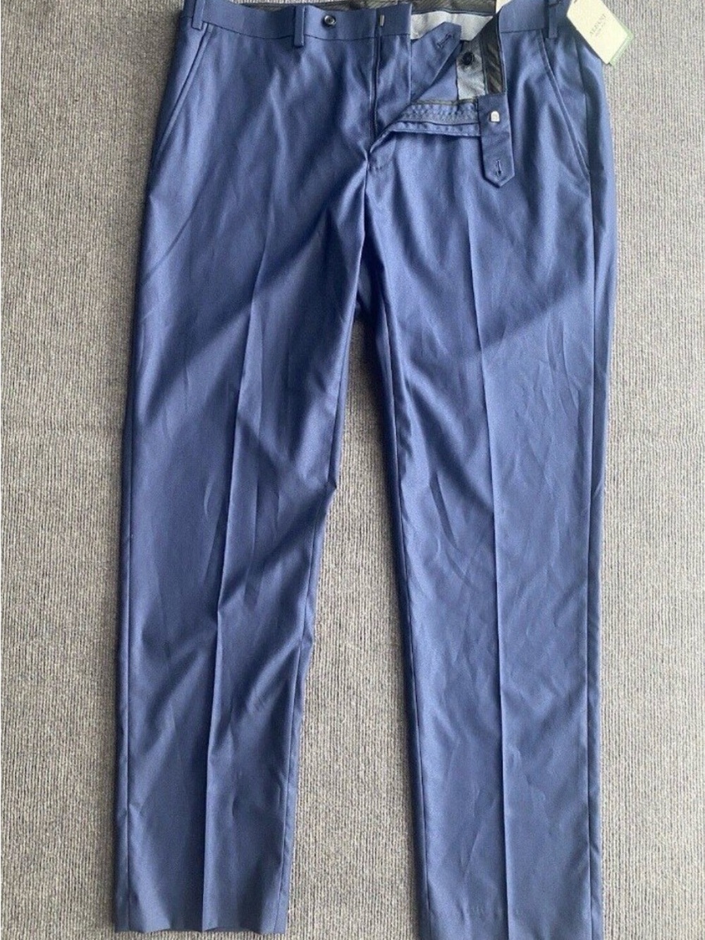 NWT Alfani Men’s Dressing Pants 38x32 Blue Slim Fit